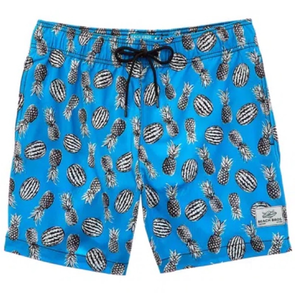 Men’s Beach Bros Swim Trunks Electric Blue Fruit X-Ray NWT XL or XXL Available - Picture 3 of 5